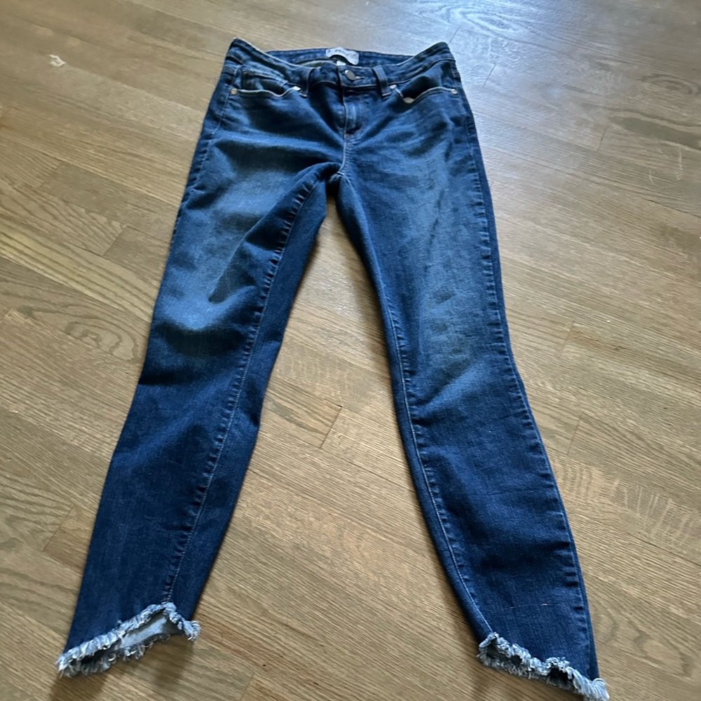 Paige Jeans Verdugo Ankle Women's Size 28 Stretch Blue Denim Raw Hem Casual